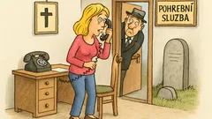 Vtip: Blondýna volá na pohřební službu…