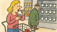 Vtip: Proč blondýnka jí jogurt v obchodě?