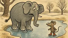 Vtip: Slon a myš jdou bruslit