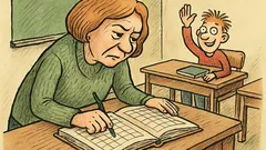 Vtip: Učitelka se sklání nad třídní knihou