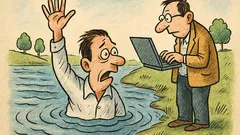 Vtip: Co volá programátor, když se topí?