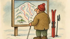 Vtip: Uživatel plánku lyžařského areálu...