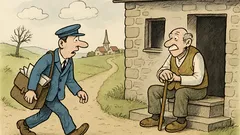 Vtip: Pošťák chodí každý pátek za dědou