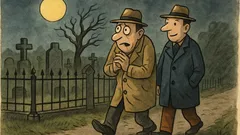 Vtip: Pozdě večer pán jde kolem hřbitova…