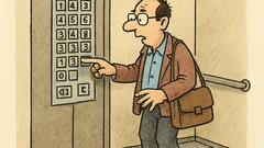 Vtip: Programátor jede do třináctého patra