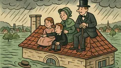 Vtip: Anglii bičují bouře, lord na střeše