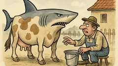 Vtip: Co získáte, když zkřížíte žraloka s krávou?