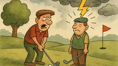 Vtip: Golf, nadávky a Boží rána z nebe